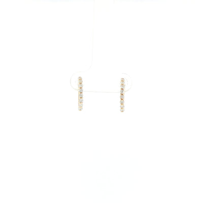 9ct Yellow Gold Natural Diamond Set Hoop Earrings
