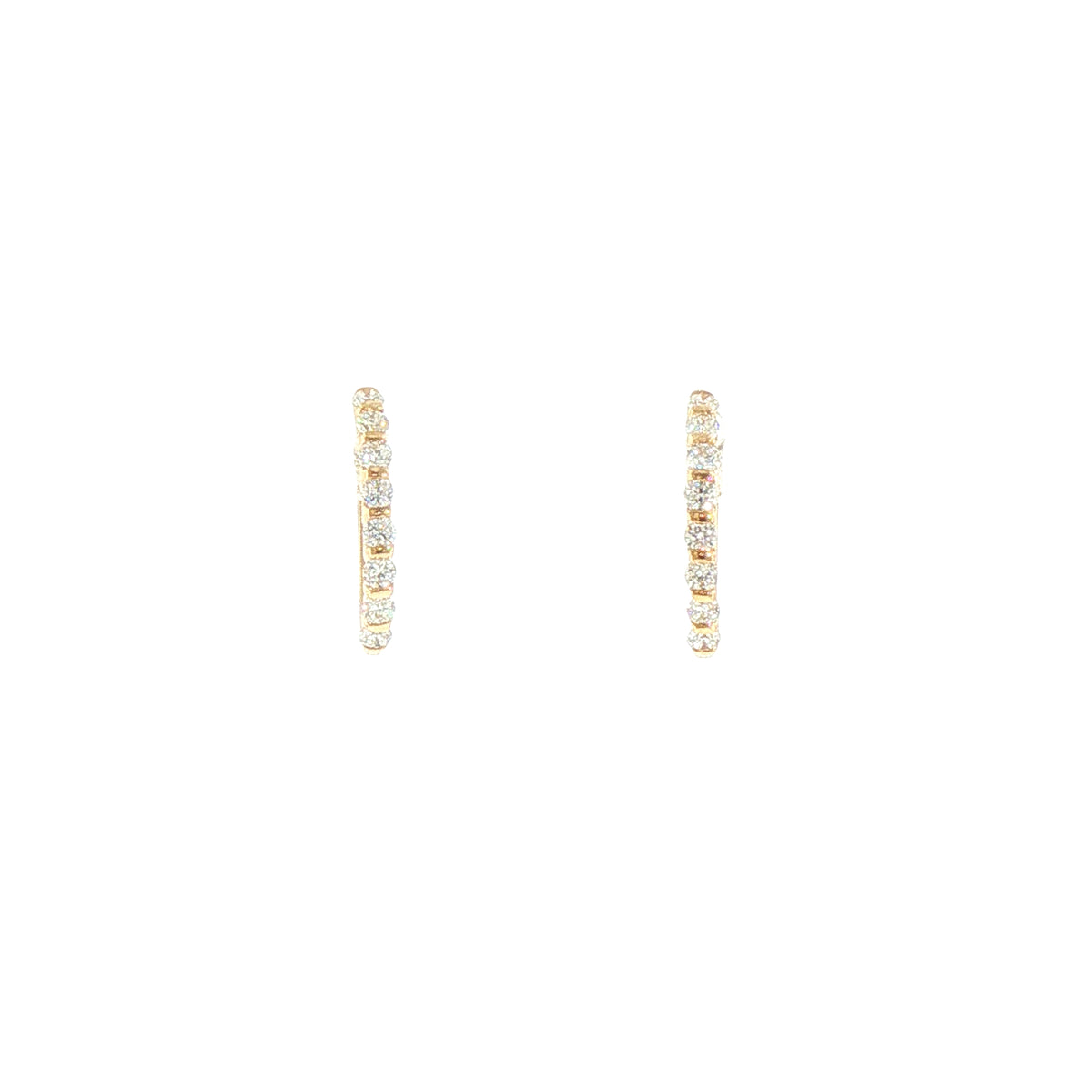 9ct Yellow Gold Natural Diamond Set Hoop Earrings