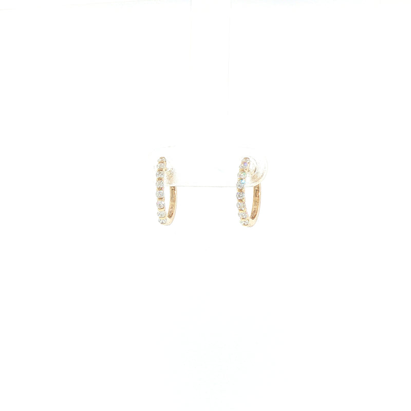 9ct Yellow Gold Natural Diamond Set Hoop Earrings