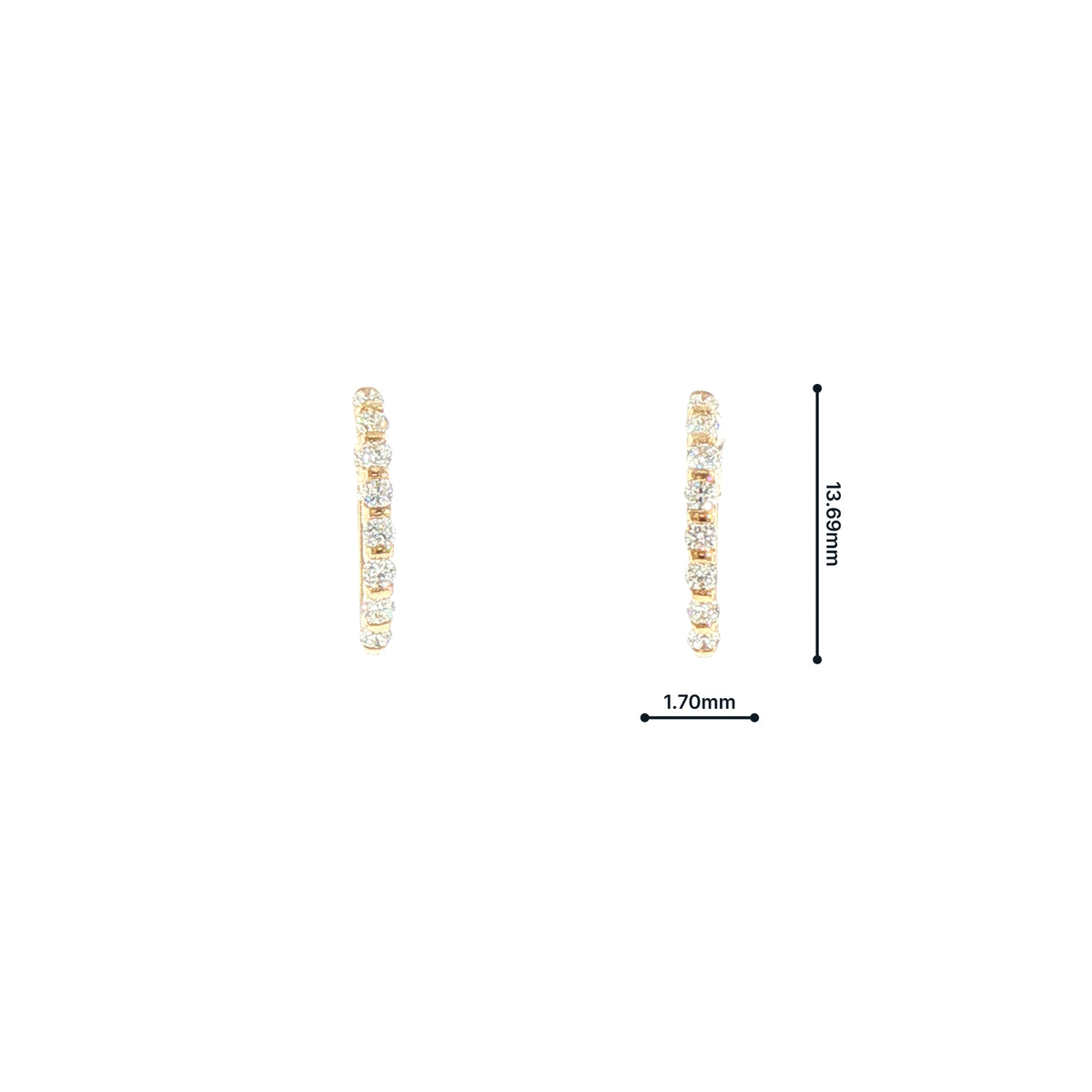 9ct Yellow Gold Natural Diamond Set Hoop Earrings