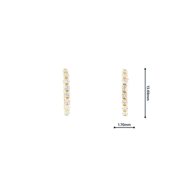 9ct Yellow Gold Natural Diamond Set Hoop Earrings