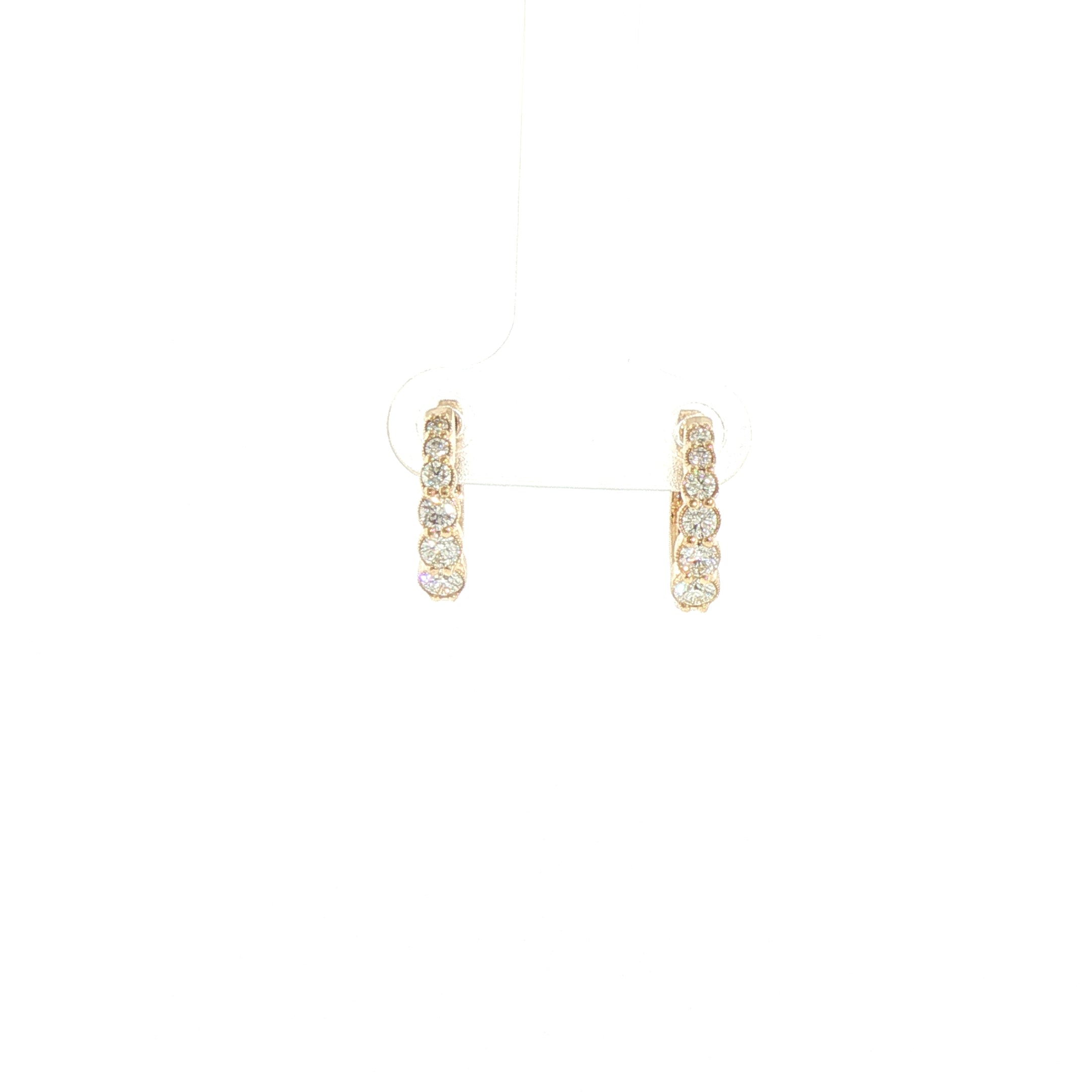 Natural Diamond Set 6 Stone 9ct Yellow Gold Hoop Earrings
