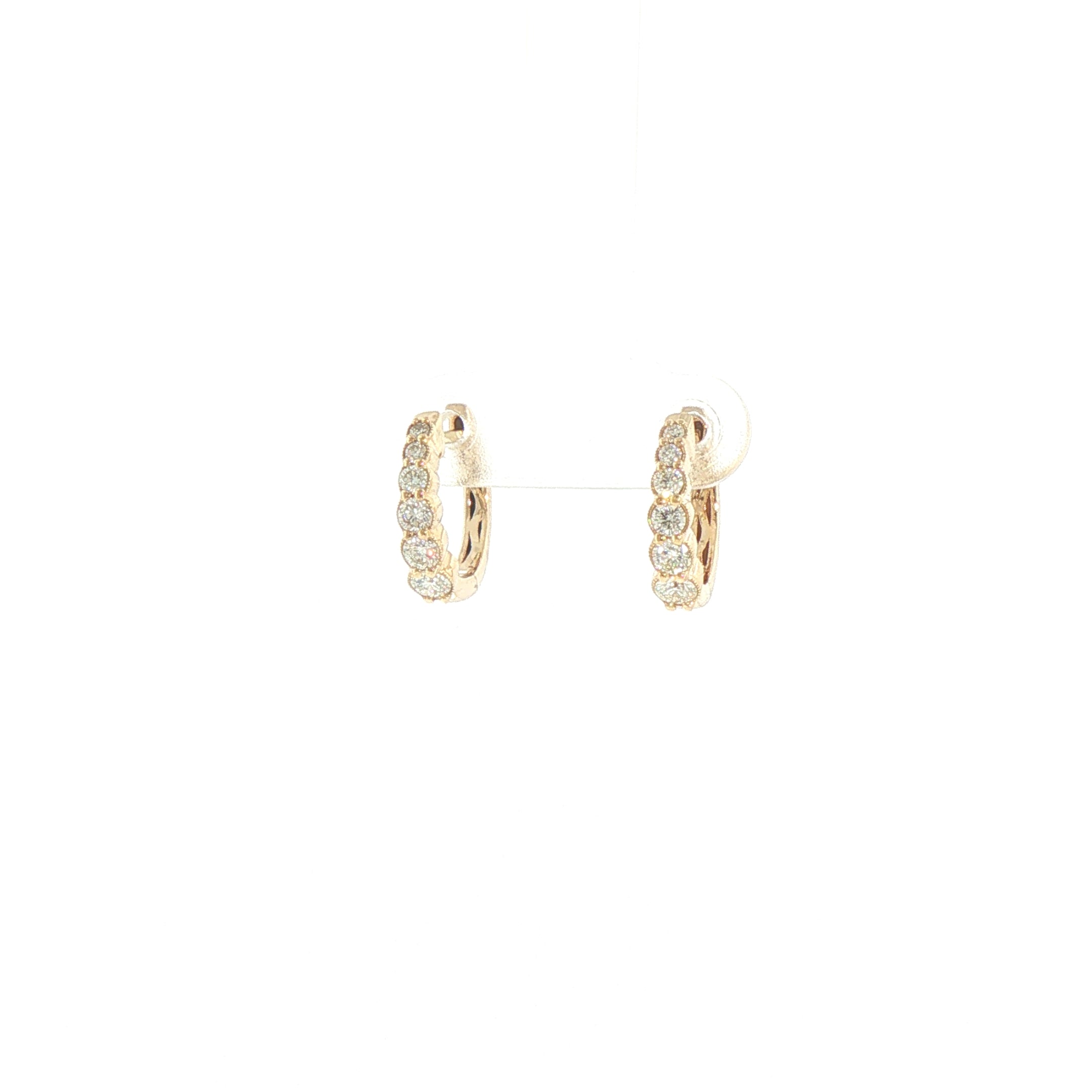 Natural Diamond Set 6 Stone 9ct Yellow Gold Hoop Earrings