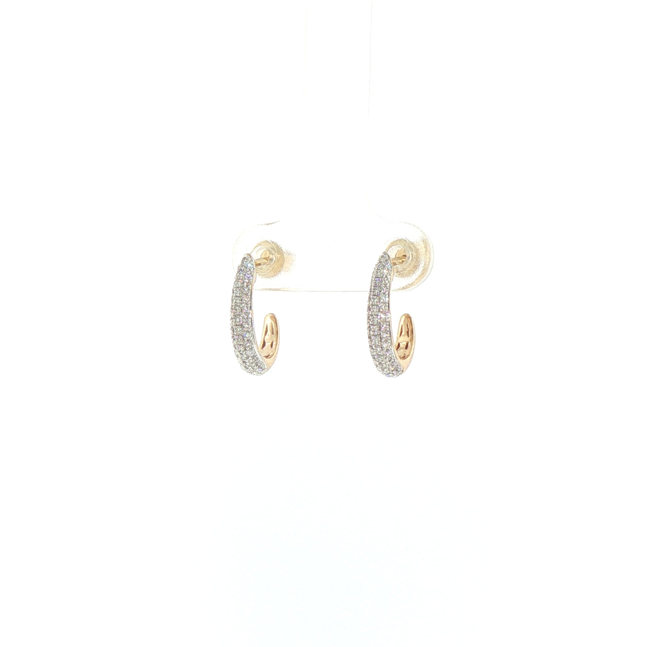 Natural Diamond Pave Style Hoop Earrings in 9ct Yellow Gold