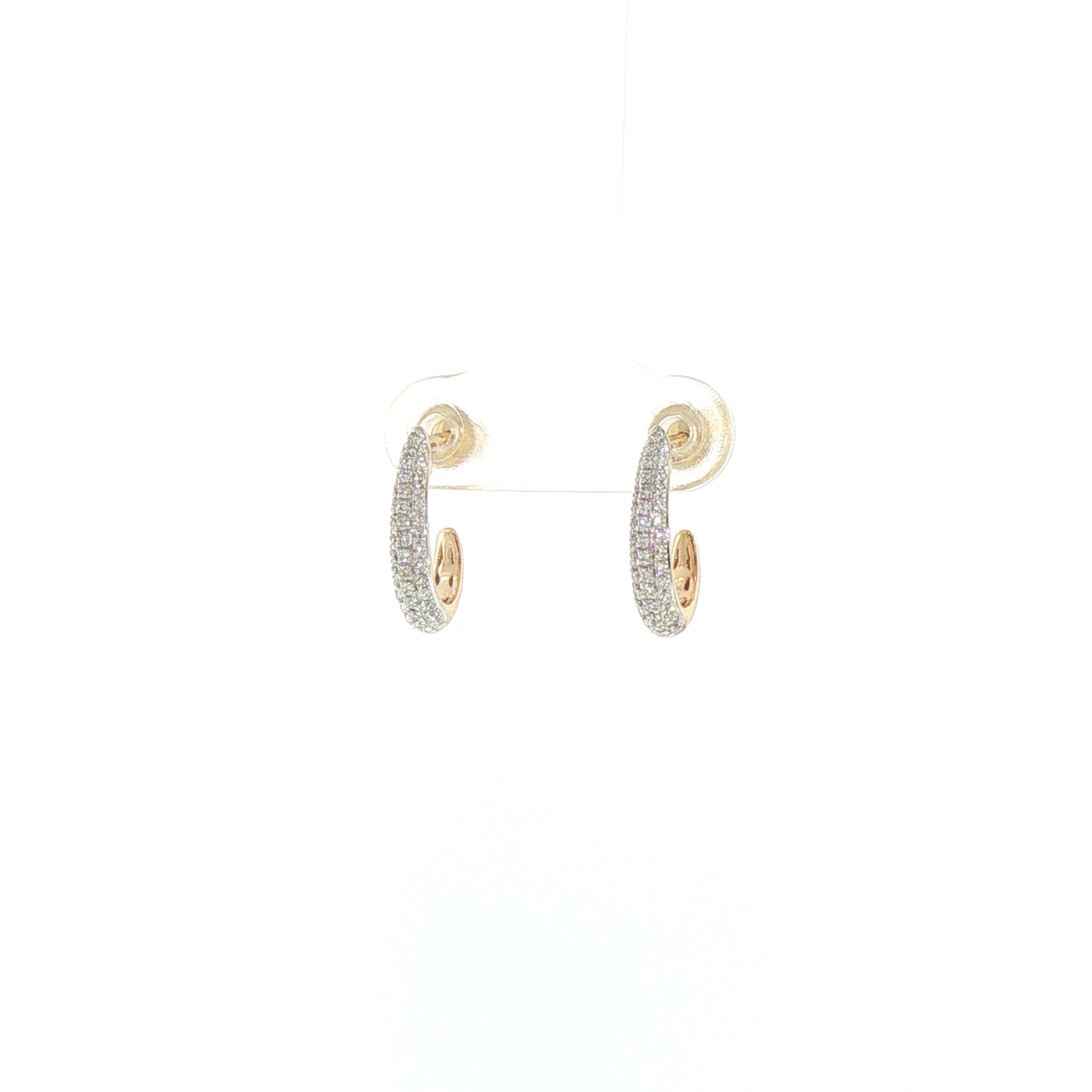 Natural Diamond Pave Style Hoop Earrings in 9ct Yellow Gold