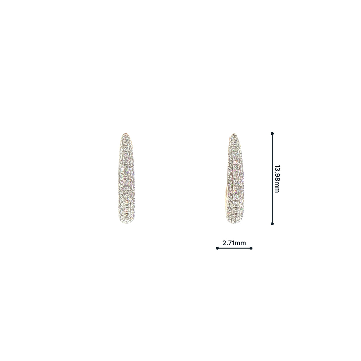 Natural Diamond Pave Style Hoop Earrings in 9ct Yellow Gold