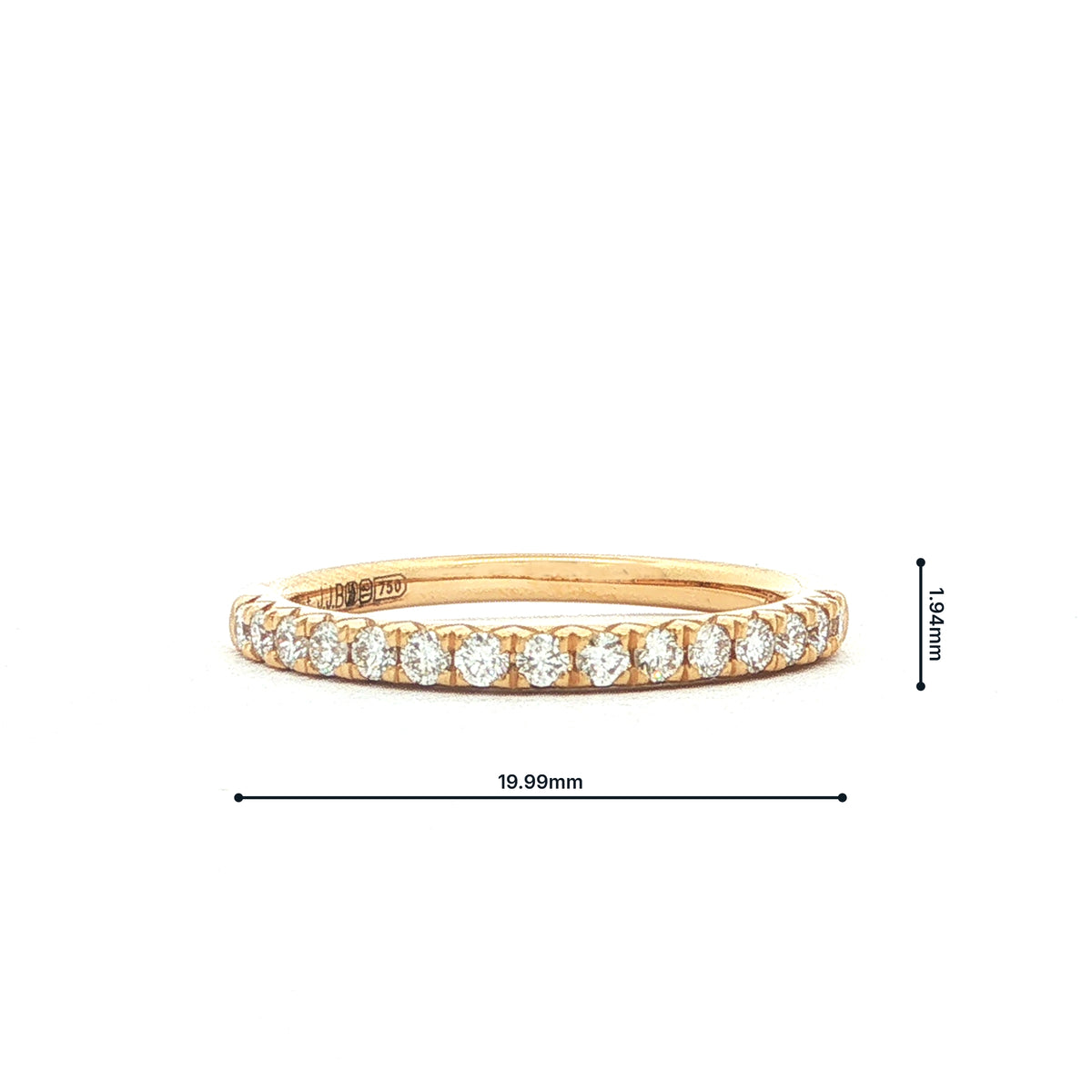18ct Yellow Gold Natural Diamond Castelle Set Wedding Band