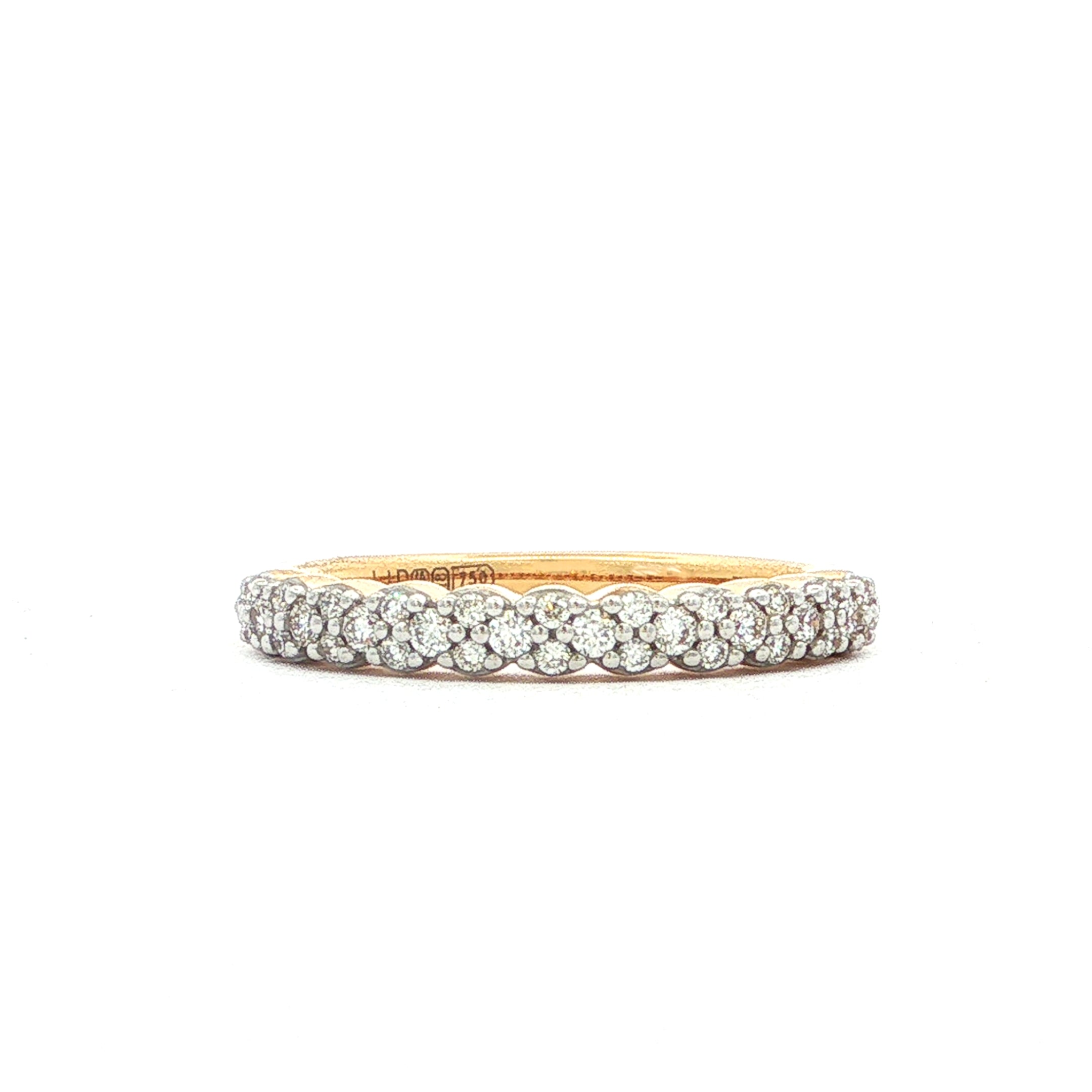 18ct Yellow Gold Natural Diamond Scalloped Eternity Ring