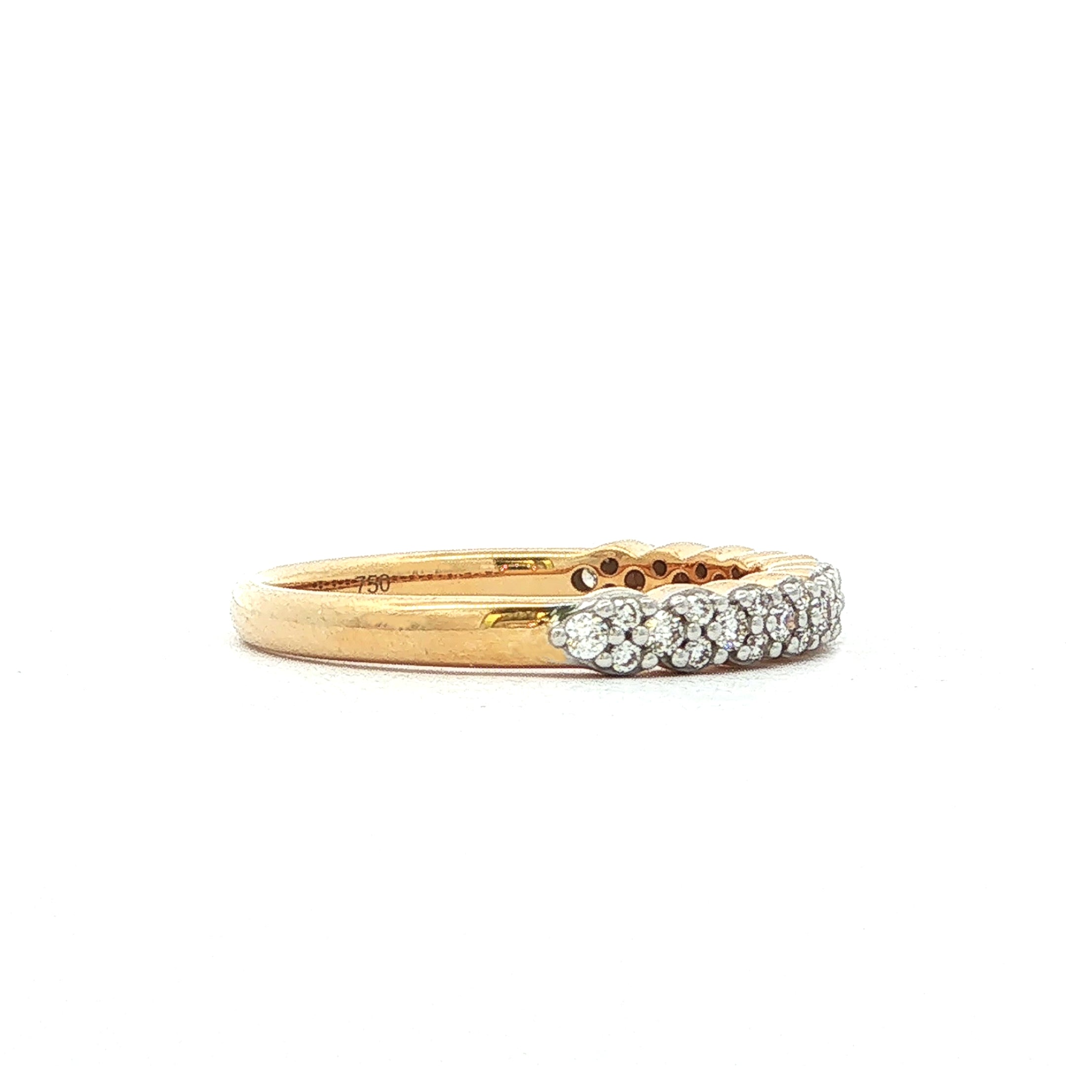 18ct Yellow Gold Natural Diamond Scalloped Eternity Ring