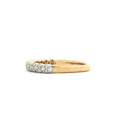18ct Yellow Gold Natural Diamond Scalloped Eternity Ring
