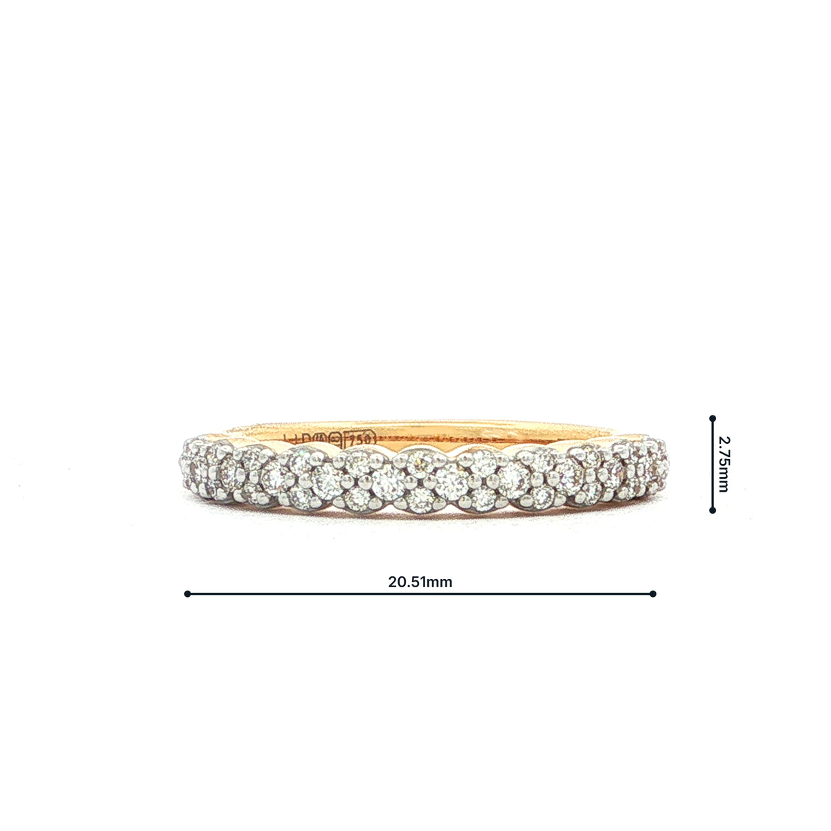 18ct Yellow Gold Natural Diamond Scalloped Eternity Ring