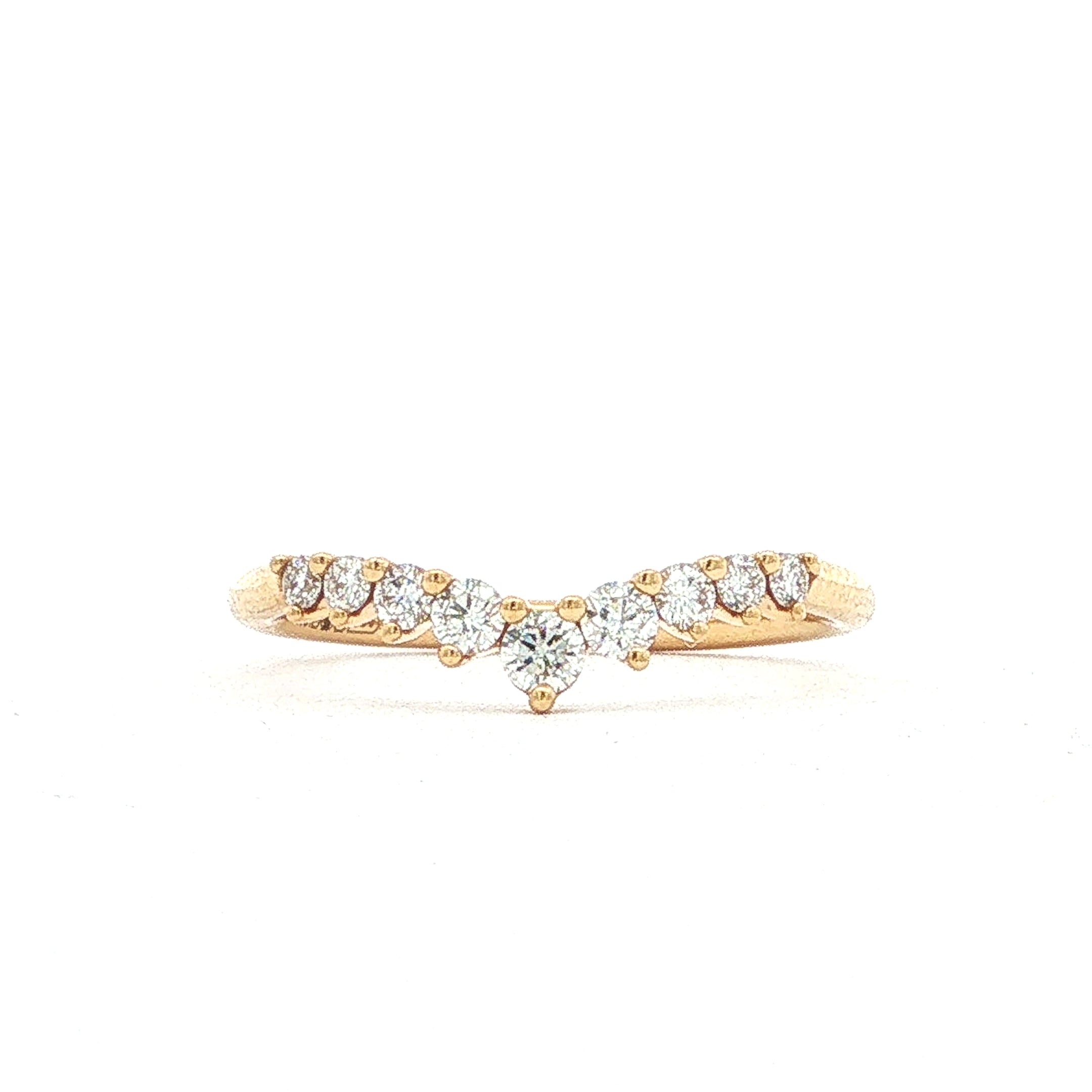18ct Yellow Gold Natural Diamond Set Tiara Shape Wedding Band