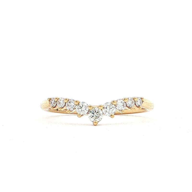 18ct Yellow Gold Natural Diamond Set Tiara Shape Wedding Band