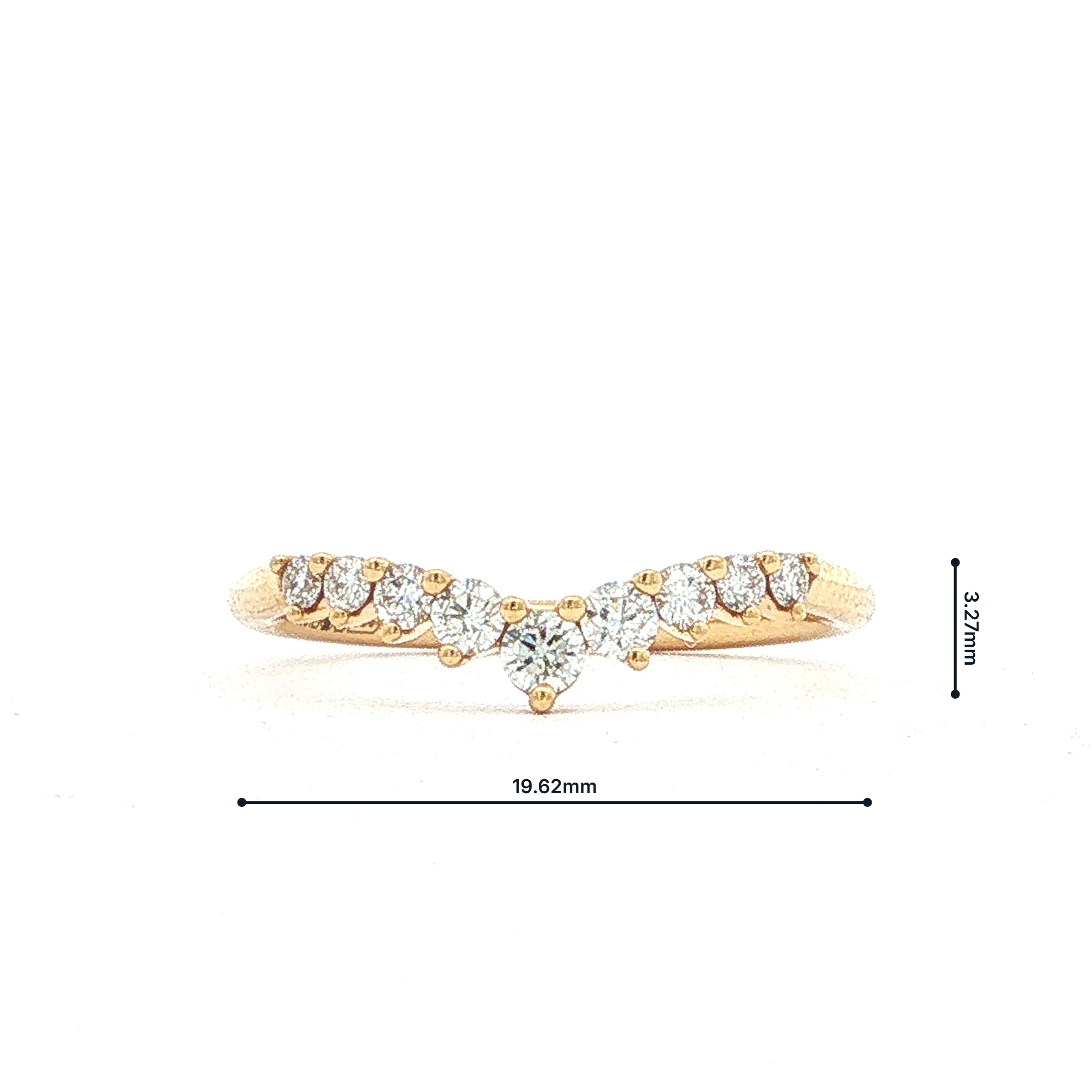 18ct Yellow Gold Natural Diamond Set Tiara Shape Wedding Band