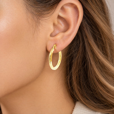 Round Hoop Earrings in 9ct Yellow Gold