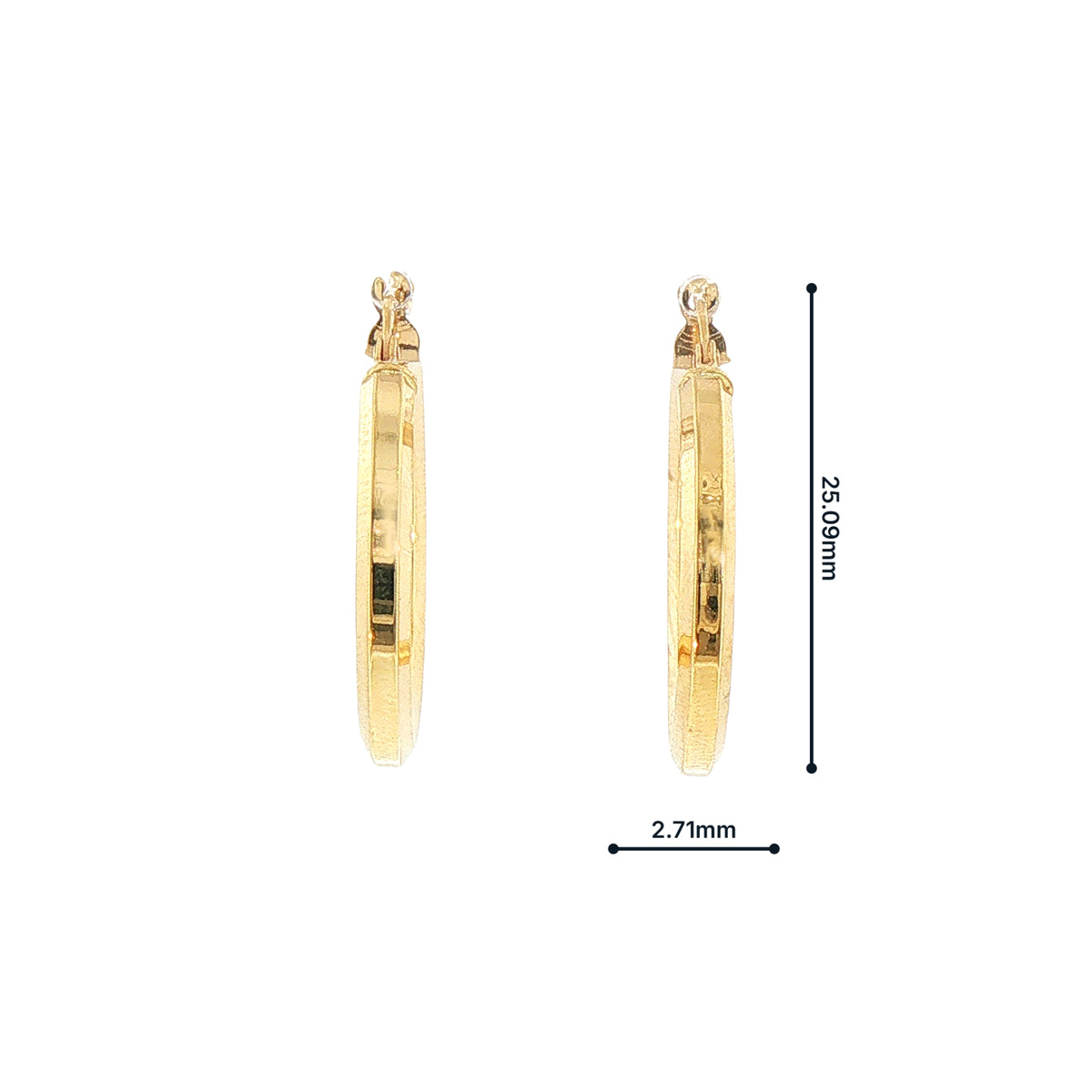 Round Hoop Earrings in 9ct Yellow Gold