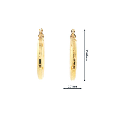 Round Hoop Earrings in 9ct Yellow Gold