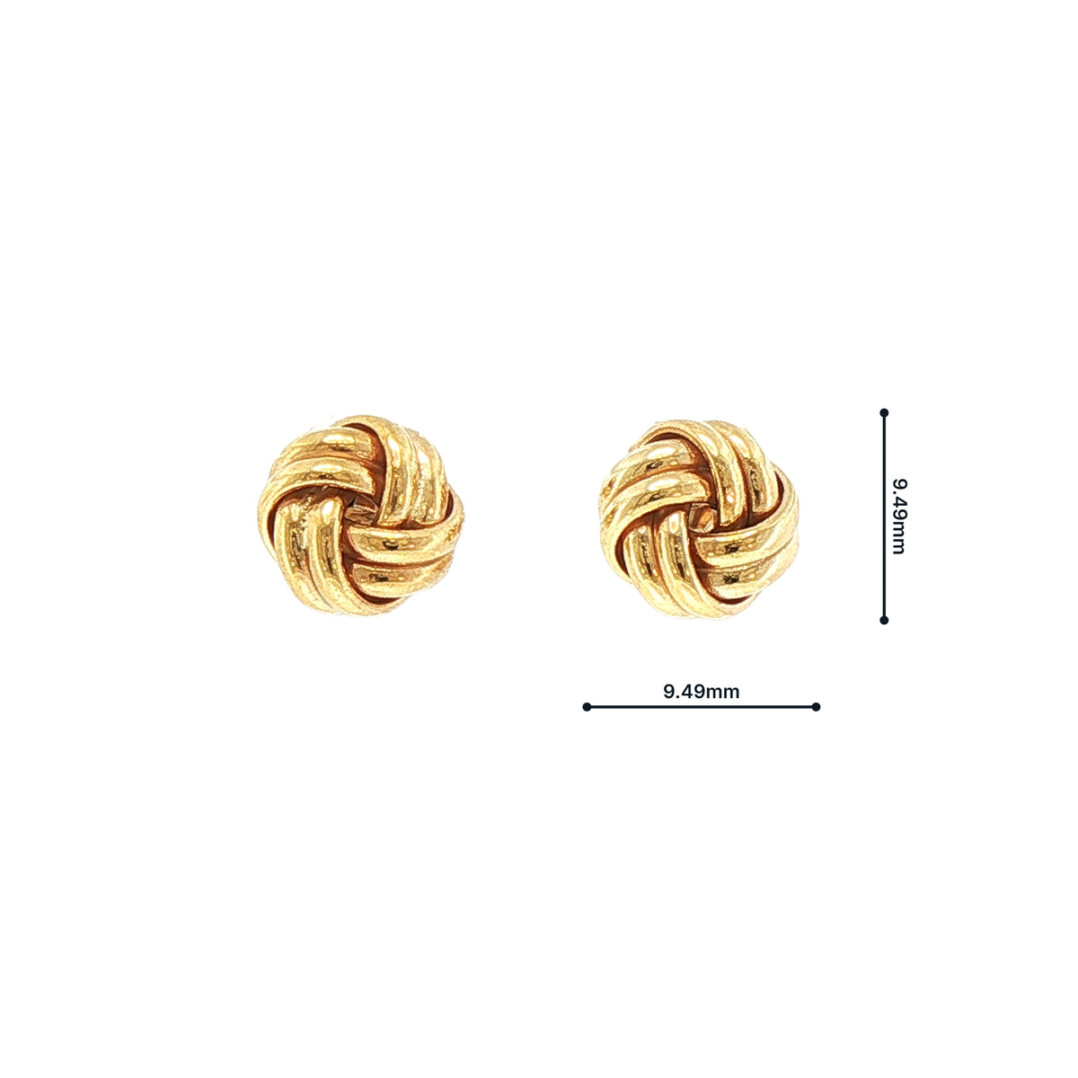 Knot Stud Earrings in 9ct Yellow Gold