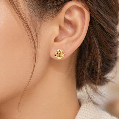 Knot Stud Earrings in 9ct Yellow Gold