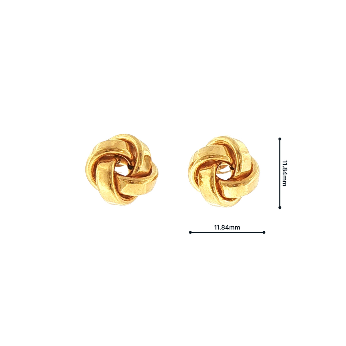 Interlocking Knot Stud Earrings in 9ct Yellow Gold