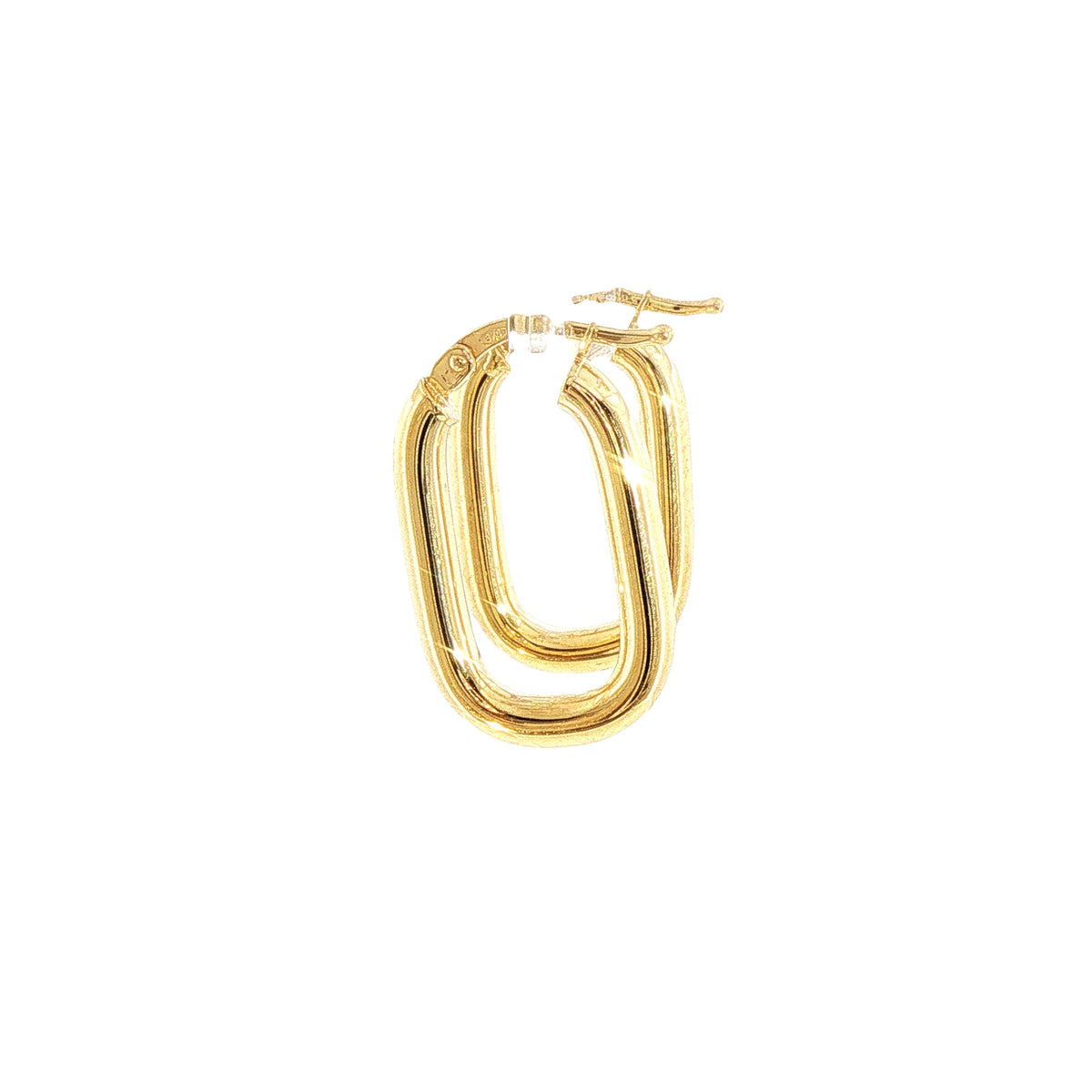 Rectangle Hoop Earrings in 9ct Yellow Gold