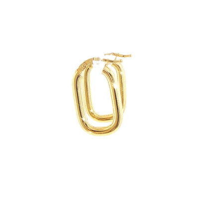 Rectangle Hoop Earrings in 9ct Yellow Gold