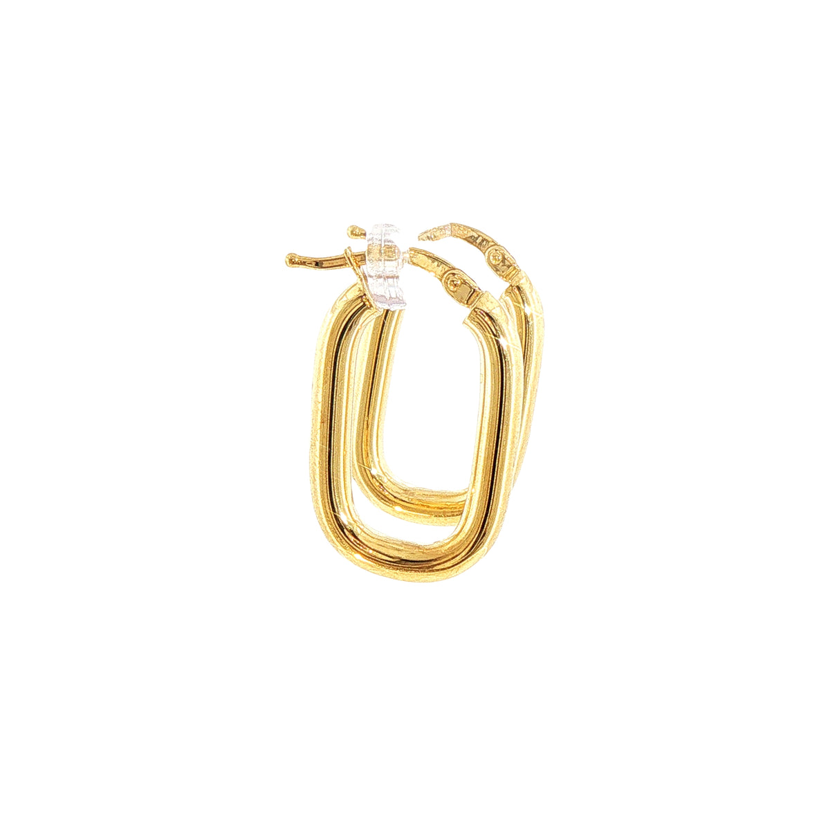 Rectangle Hoop Earrings in 9ct Yellow Gold
