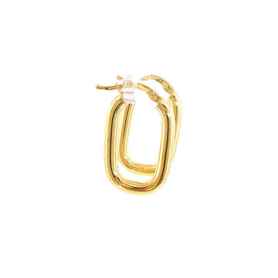 Rectangle Hoop Earrings in 9ct Yellow Gold