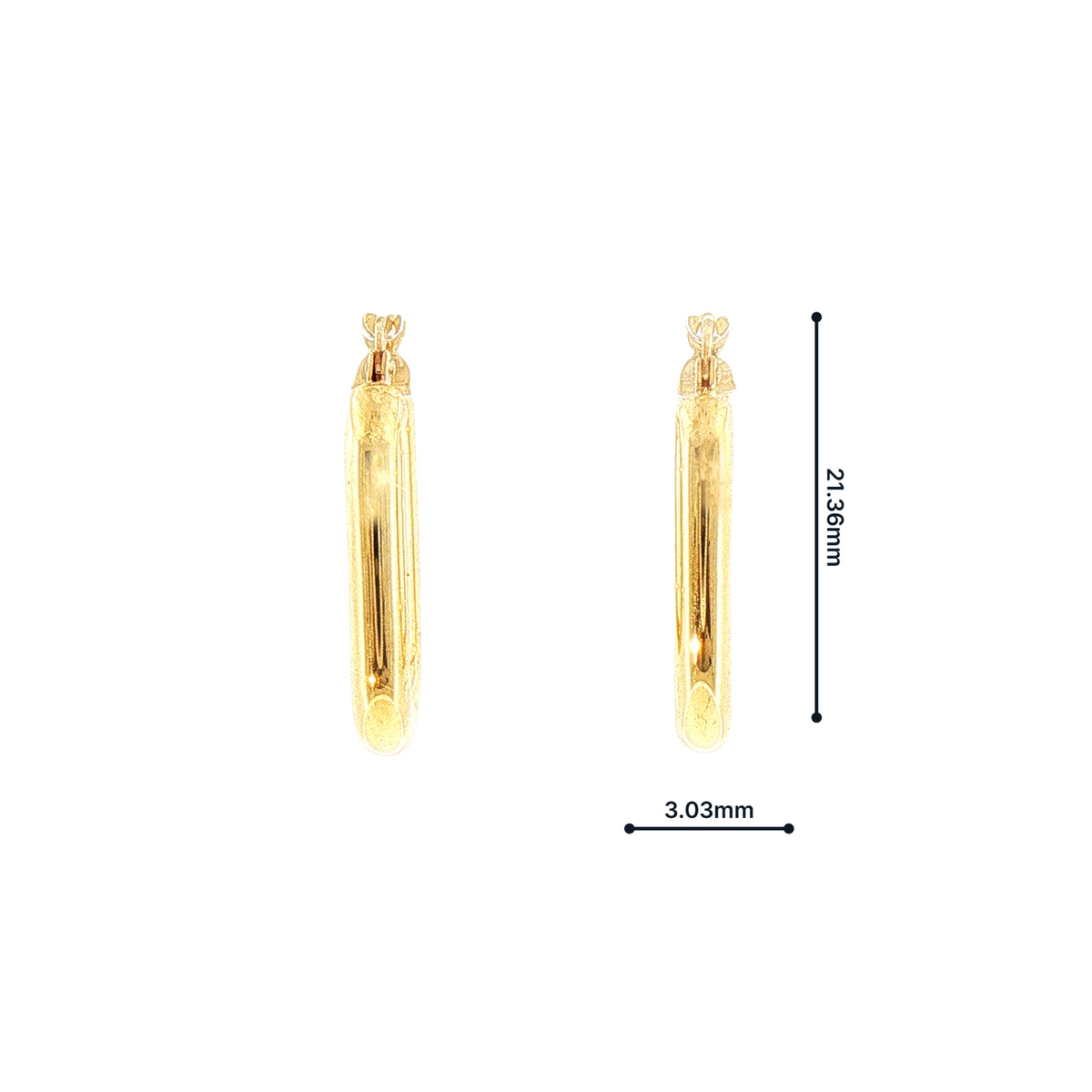 Rectangle Hoop Earrings in 9ct Yellow Gold