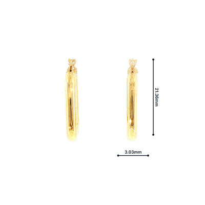 Rectangle Hoop Earrings in 9ct Yellow Gold