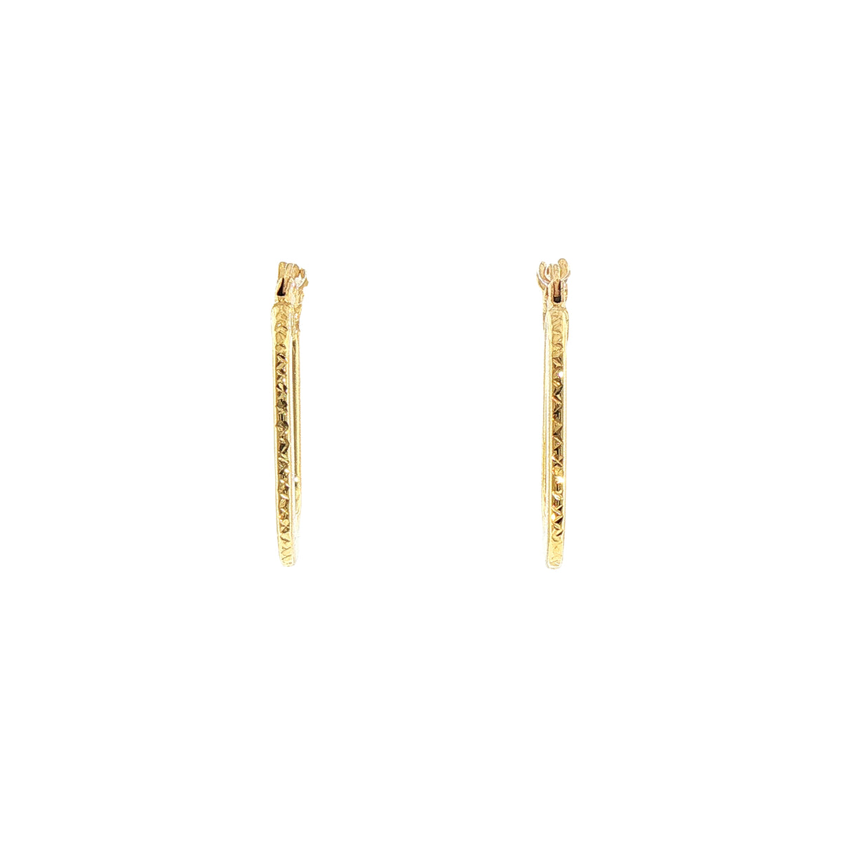 Flat Rectangle Hoop Earrings in 9ct Yellow Gold