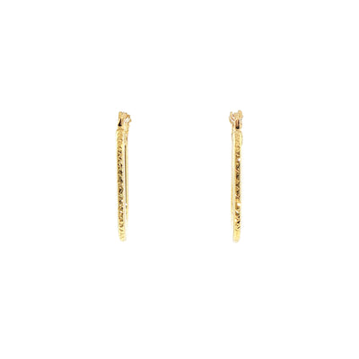 Flat Rectangle Hoop Earrings in 9ct Yellow Gold
