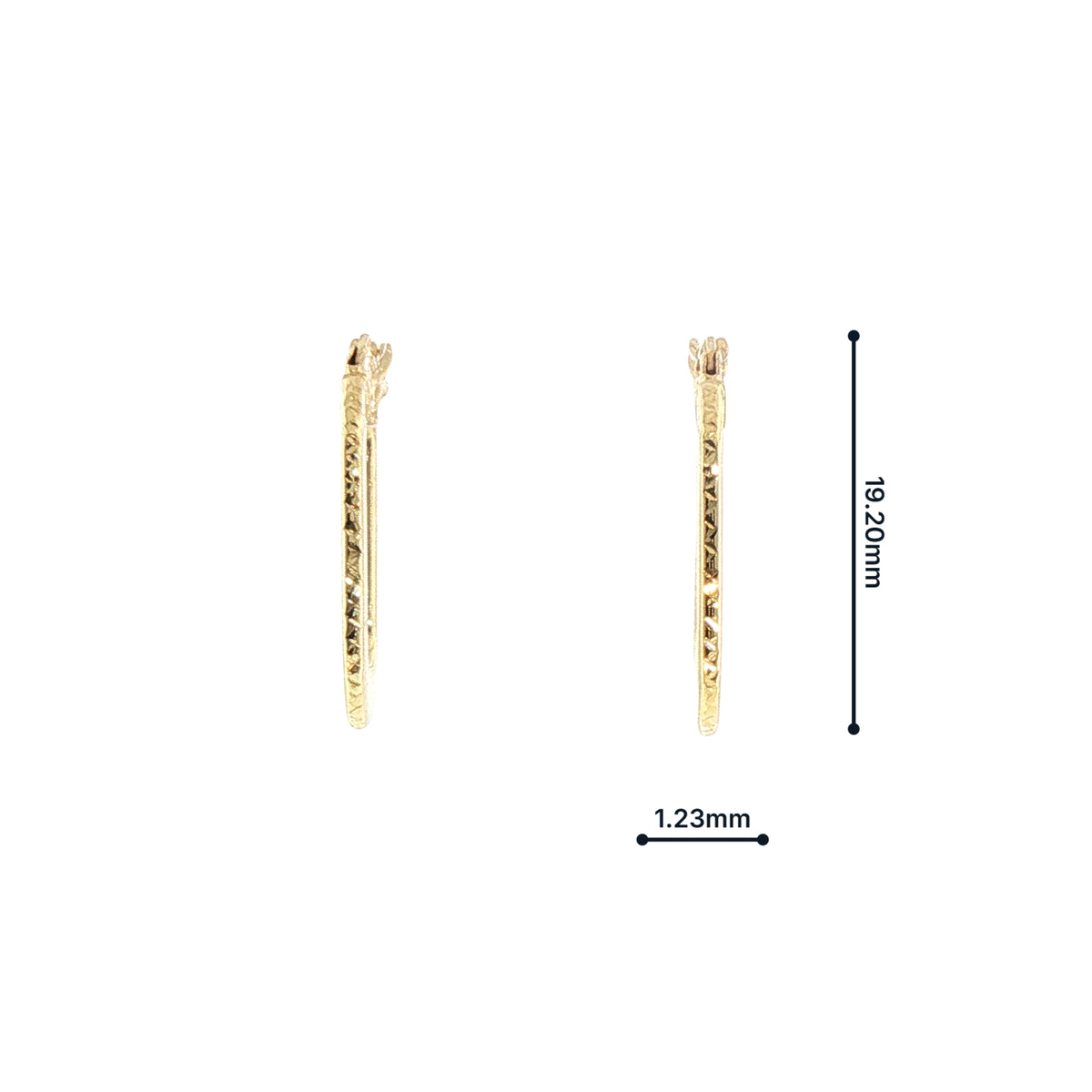 Flat Rectangle Hoop Earrings in 9ct Yellow Gold