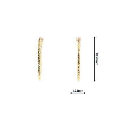 Flat Rectangle Hoop Earrings in 9ct Yellow Gold