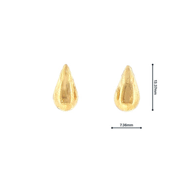 Tear Drop Stud Earrings in 9ct Yellow Gold
