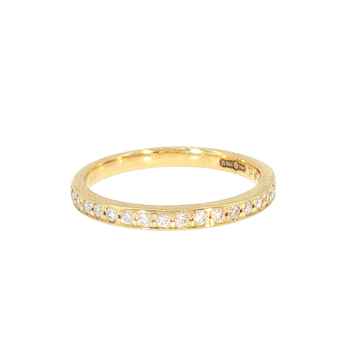 Ladies Natural Diamond Set Wedding Band in 18ct White Gold