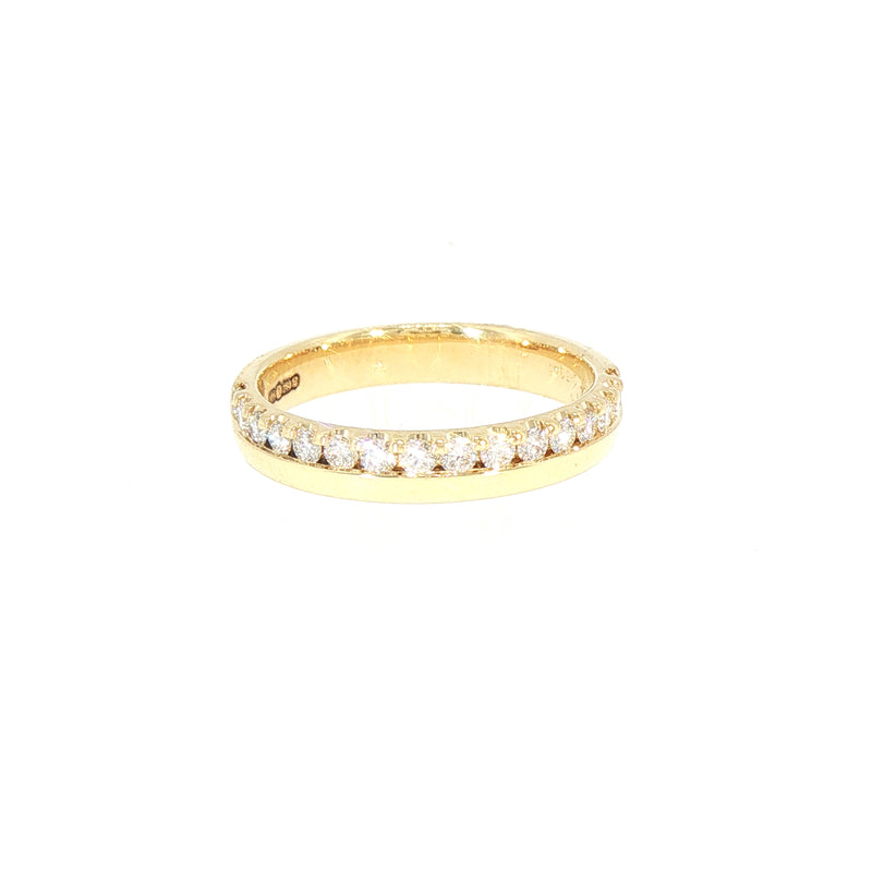 Ladies Offset Natural Diamond Wedding Band in 18ct Yellow Gold