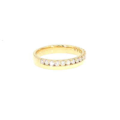 Ladies Offset Natural Diamond Wedding Band in 18ct Yellow Gold
