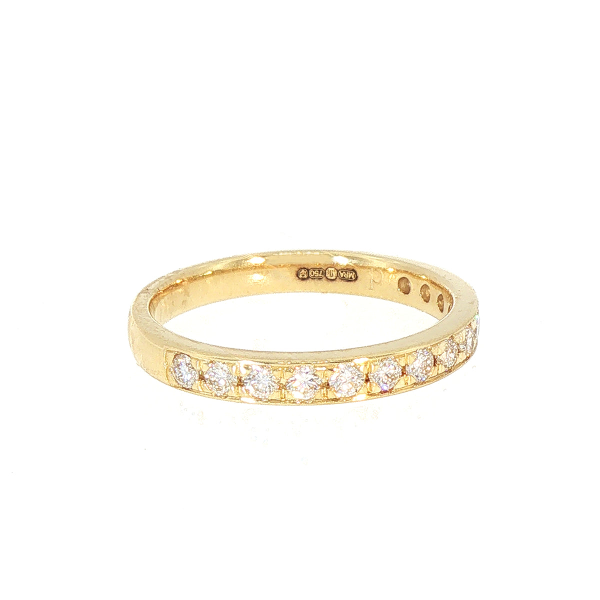 Millgrain Natural Diamond Set Wedding Ring in 18ct Yellow Gold