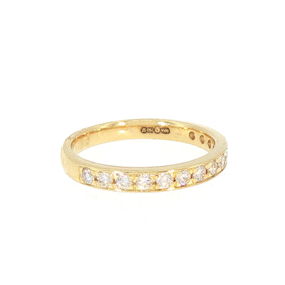 Millgrain Natural Diamond Set Wedding Ring in 18ct Yellow Gold
