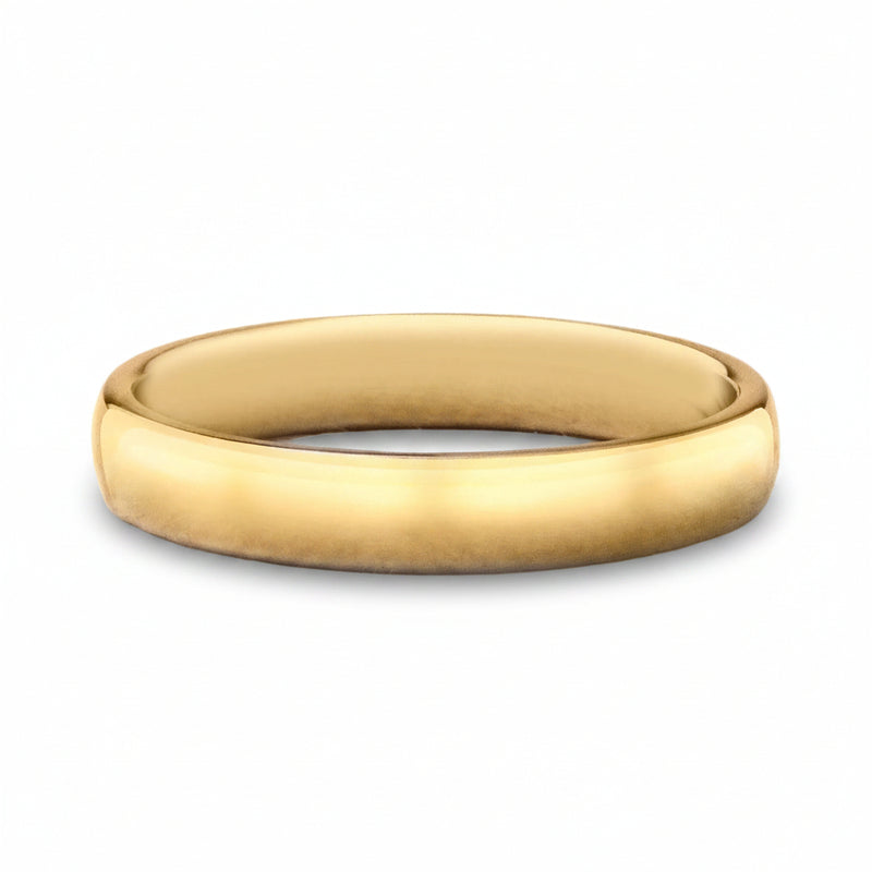 4mm Gents Classic Plain Wedding Band In 18ct Yellow Gold