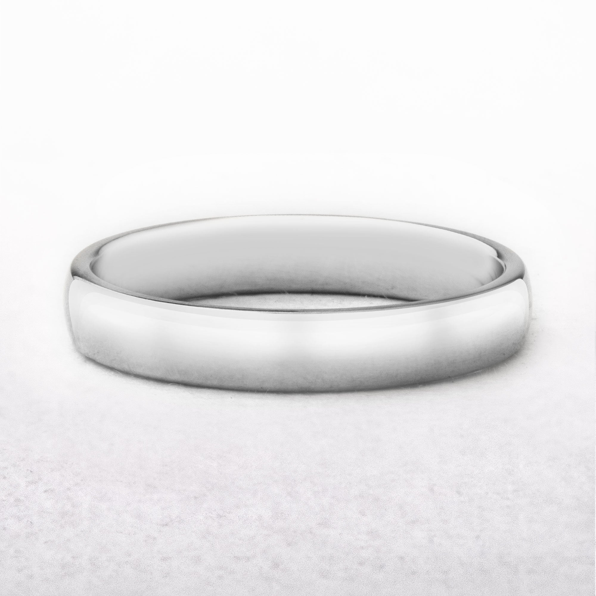 4mm Gents Classic Wedding Band In 18ct White Gold