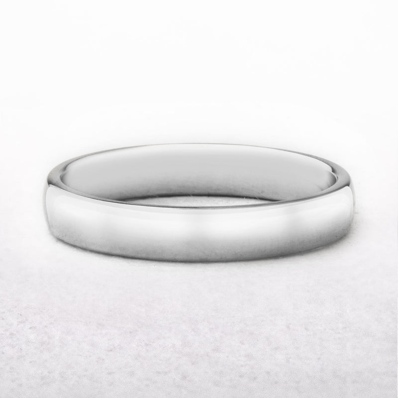 4mm Gents Classic Wedding Band In 18ct White Gold