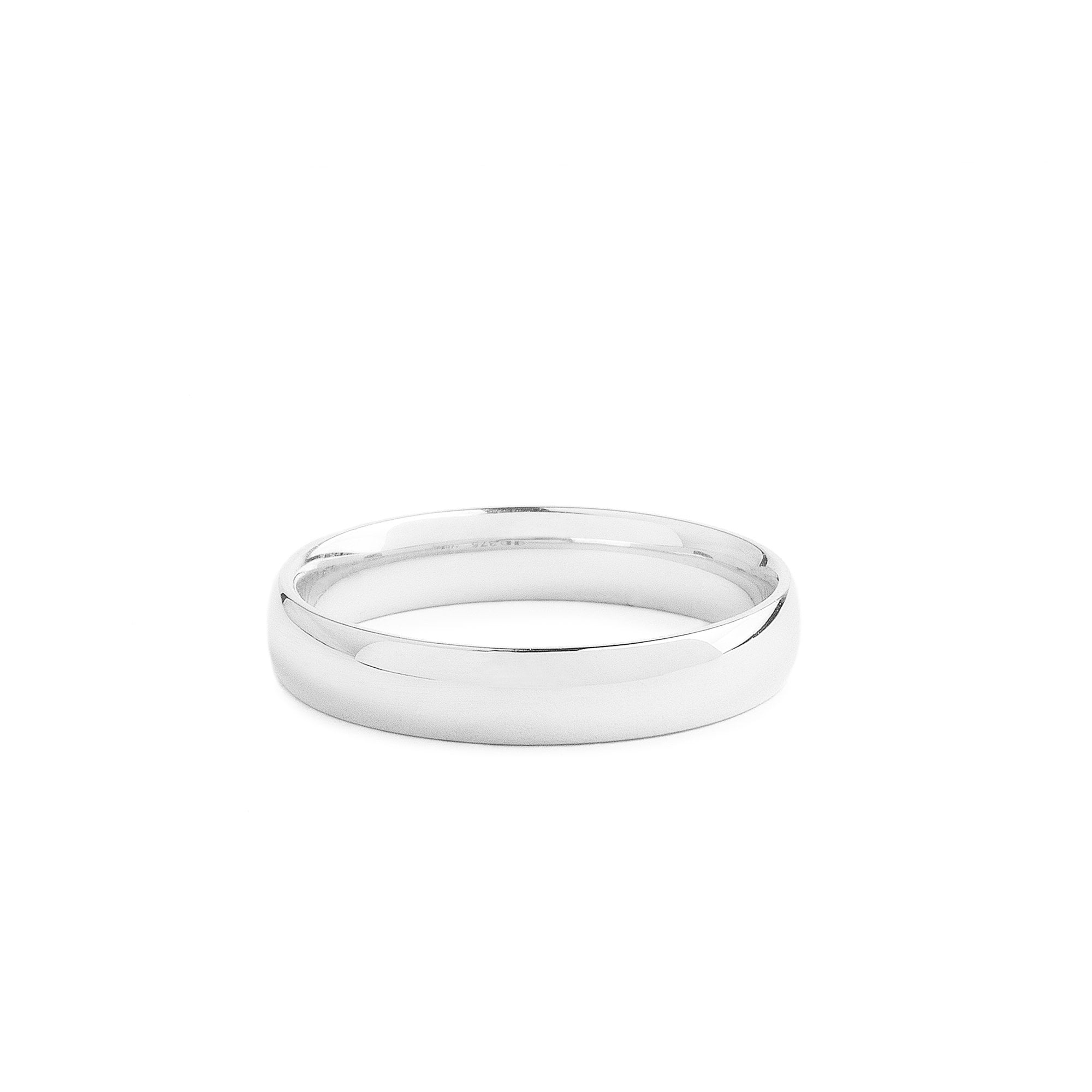 4mm Gents Classic Wedding Band In 9ct White Gold