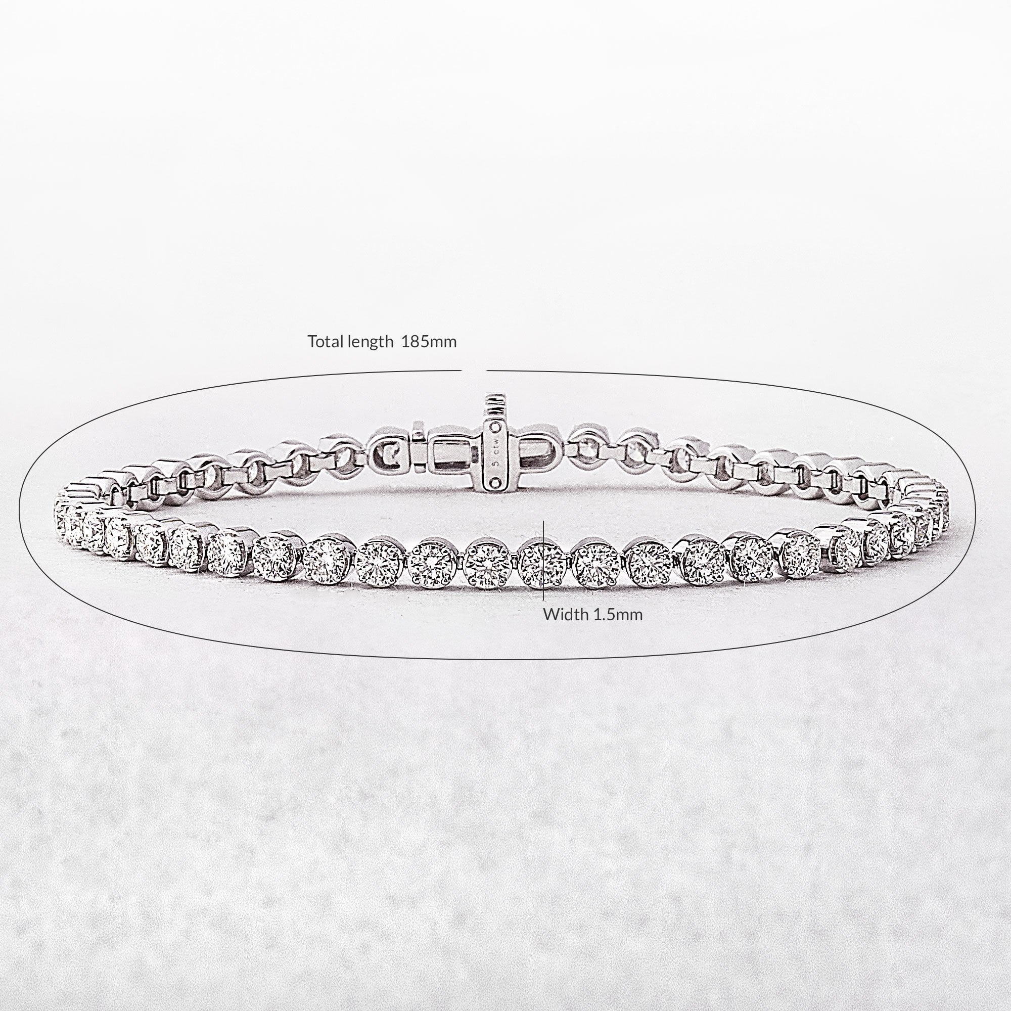 5.00ct Diamond Line Gold Bracelet