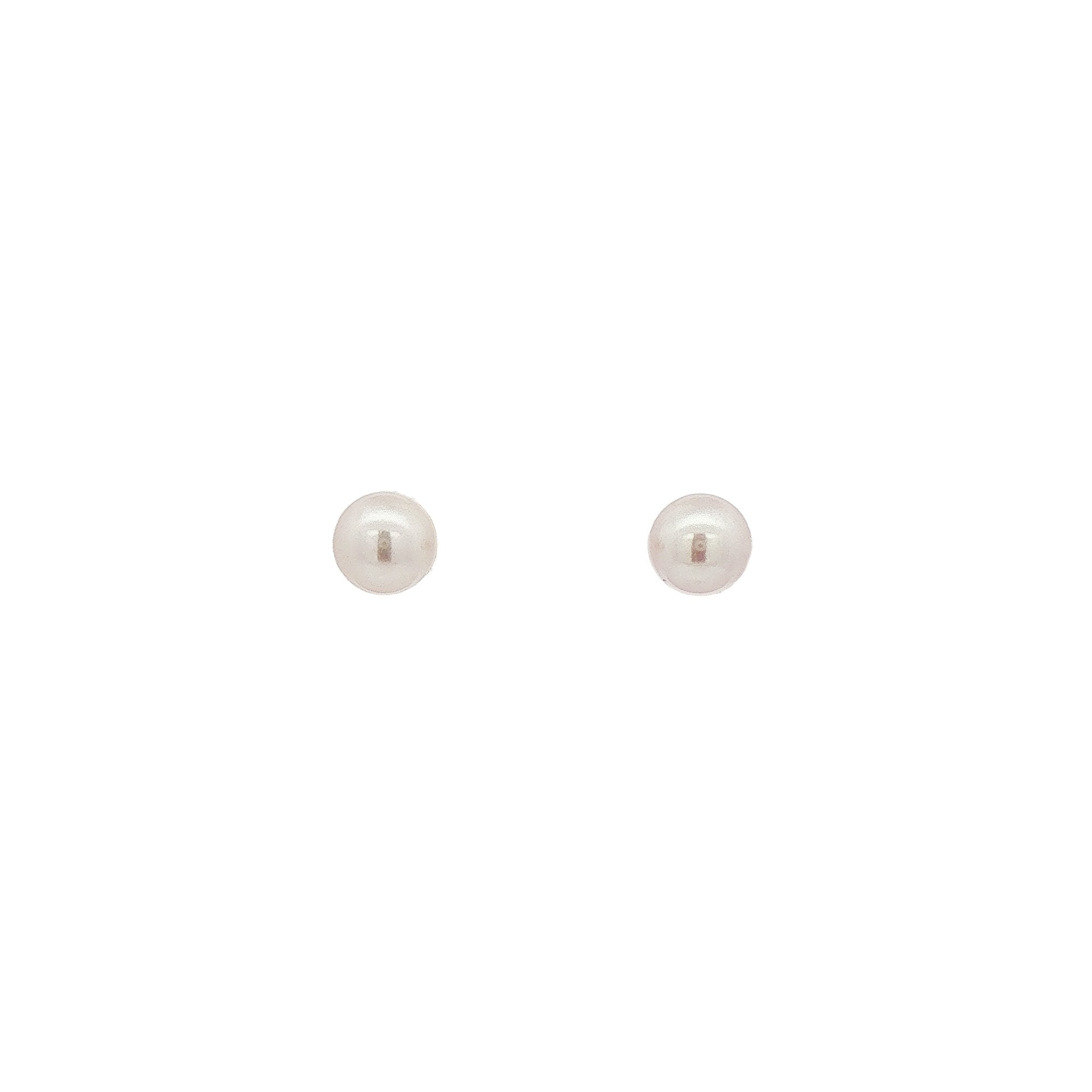 5.5-6mm Pink Cultured Pearl Earrings in 9ct Yellow Gold