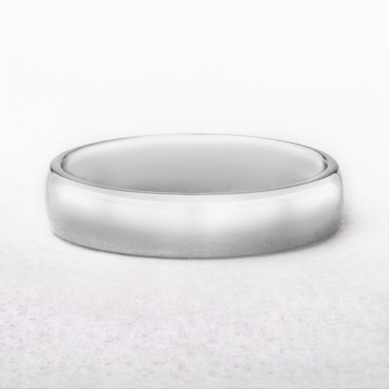 5mm Gents Classic Wedding Band In 18ct White Gold
