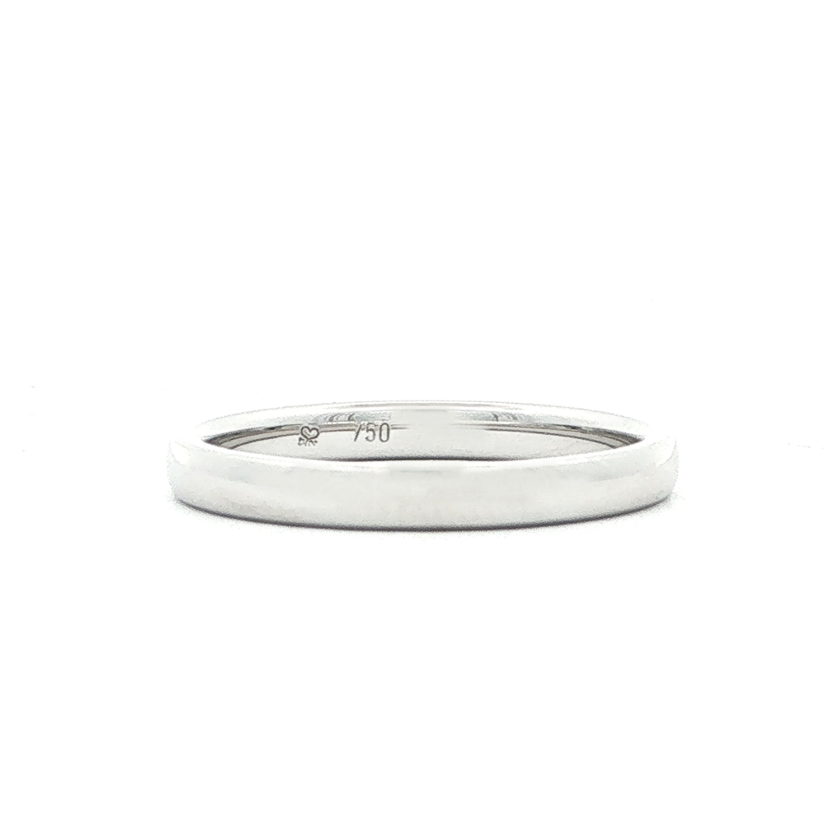 2.5mm Ladies Plain Wedding Band  In 18ct White Gold