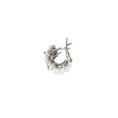 Natural Diamond Set Half Tube Earrings in 18ct White Gold