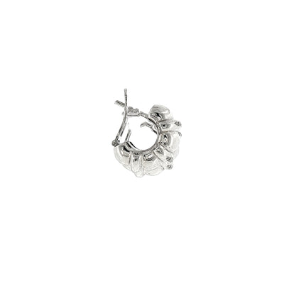 Natural Diamond Set Half Tube Earrings in 18ct White Gold